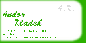 andor kladek business card